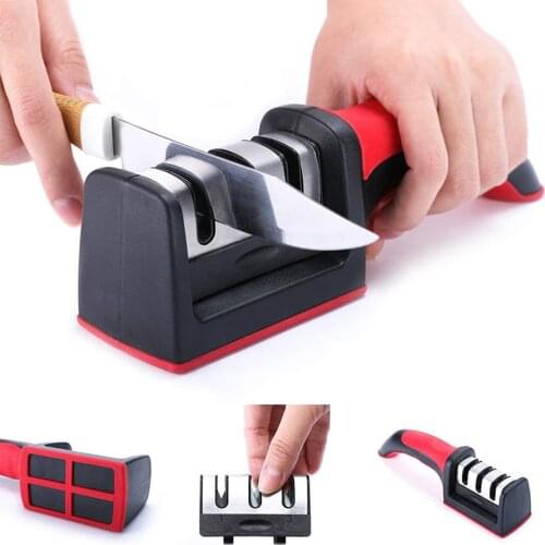 Kitchen Tools 3-Stage Knife Sharpener With 1 More Replace Sharpener Manual Kitchen Knife Sharpening Tool For All Knives
