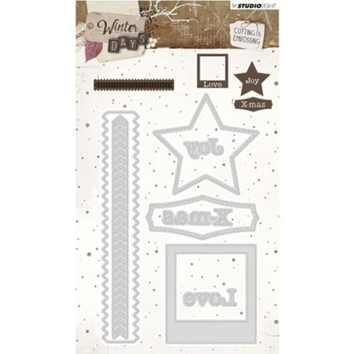 AliliArts Metal Cutting Dies Joy Love diy Scrapbooking Photo Album Decorative Embossing PaperCard Crafts Die