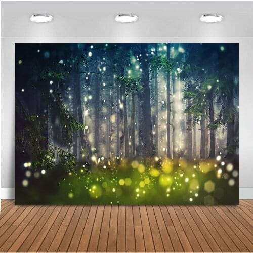 MOCSIKA Photography Backdrop Forest Newborn Baby Dreamy Background for Photo Fairy Tale Safari Party Decoration Supplies Bokeh