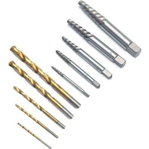 5Pcs Convenient High Speed Steel Cobalt Left Hand Drill Bit Bolt Broken Damaged Screw Case Extractor Set Tools With Storage Box