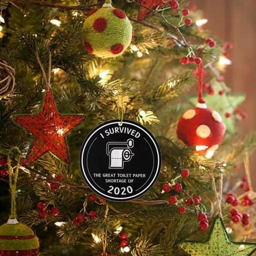 Pack of 10 Christmas Tree Ornament Pendant Survived 8cm Round Home Decor