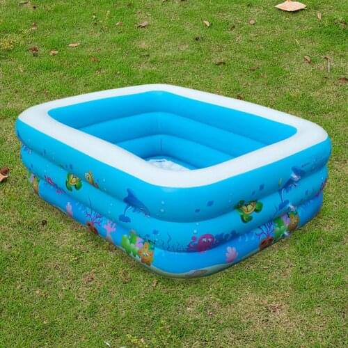 Inflatable Swimming Pool Square Kids Childrens Home Use Paddling Pool Portable Foldable Children Baby Bathing Tub