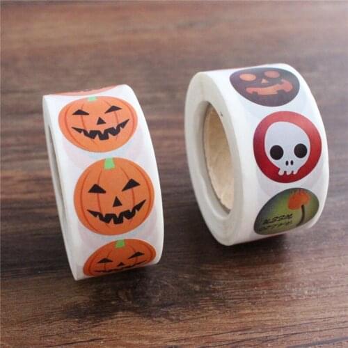 Halloween stickers packing pumpkin mini sticker party style gift seals labels decoration supply