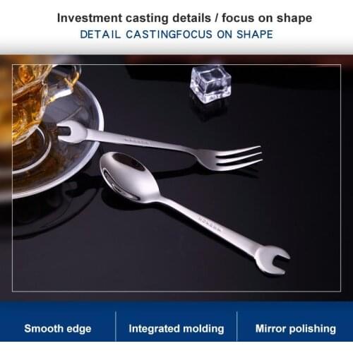 2021 New 304 Stainless Steel Spoon Wrench Spoon Fork Creative Small Spoon Ice Cream Spoon Gift Tableware Household Tools