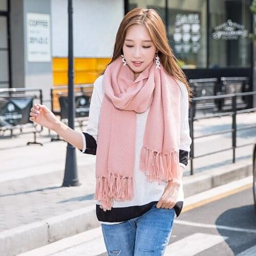 New woman winter scarf fashion female shawls winter wraps solid color winter hijab scarf wholesale