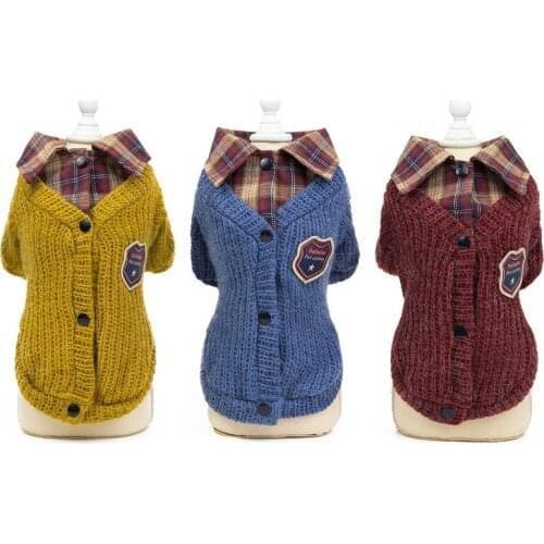 Pet Clothes Dog Clothing Dog Sweater Autumn/Winter Solid Plaid Dog Winter Jacket Dog Costume Dog Winter Clothes Dog Sweaters