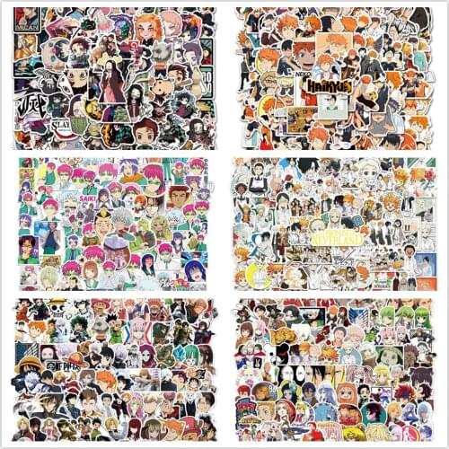 100pcs Popular Japan Anime Sticker Collection Soul Eater HUNTER My Hero Academia Saiki Kusuo DIY Waterproof Sticker Kids Toys