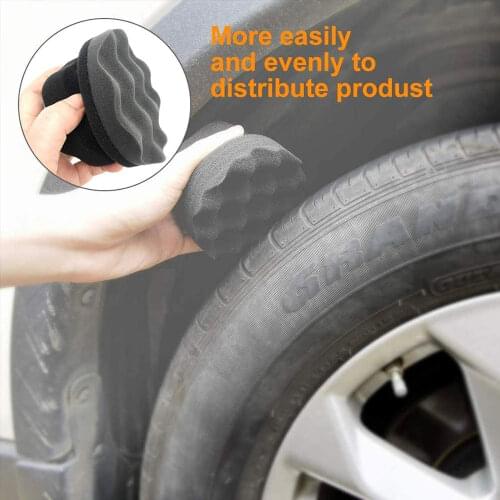 Portable Car Wax Sponge Leather Handle Dust Wash Brush Foam Sponge Auto Applicator Pad Tire Waxing Polishing Car Products