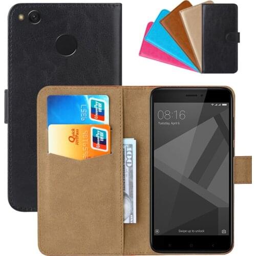 Luxury Wallet Case For Xiaomi Redmi 4X PU Leather Retro Flip Cover Magnetic Fashion Cases Strap