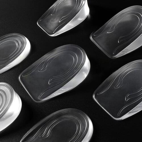 Unisex Silicone Gel Height Increase Insole Heel Lifting Inserts Shoe Foot Care Protector Elastic Cushion Arch Support Insert