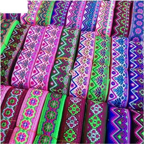 Mixed 40 Styles of Webbing 33MMX6.5yard Handmade Embroidery Lace Woven Jacquard Ribbon Trims For Clothing Straps Accessory