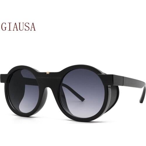 GIAUSA European and American fashion trend personalized round frame removable sunglasses for men and women night vision goggles