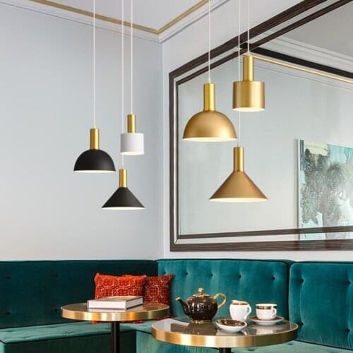 Thrisdar Modern Golden Pendant Light Fixtures Nordic Macaron Metal Hanging Light For Kitchen Island Living Room Bedroom Cafe Bar
