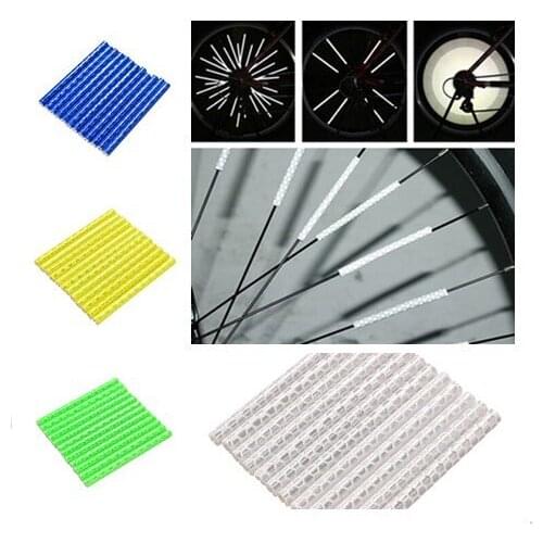 4 Color Bicycle Reflective Spoke Bike Riding Wheel Reflector Clip Tube Warning Light Strip For Cycling Without Battery Requst