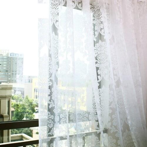Custom curtain tulles European white flower window bedroom living room balcony Damascus Burnt Yarn sheer tulle yarn M363