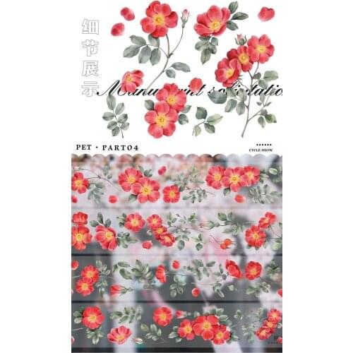 Vintage Rouge Washi Tape for Card Making Bullet Journal DIY Scrapbooking Label Sticker