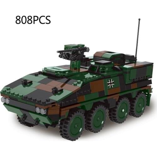 World war military 1:30 scale Armored car moc batisbricks block WW2 army forces bricks gtk boxer bundeswehr vehicle toys
