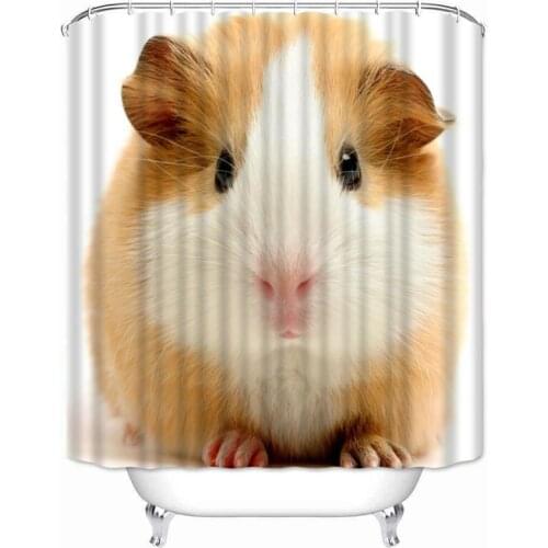 Custom High Quality 3D Guinea Pig Print Shower Curtain Waterproof Bathroom Products Polyester Fabric Bathroom Curtain Bath