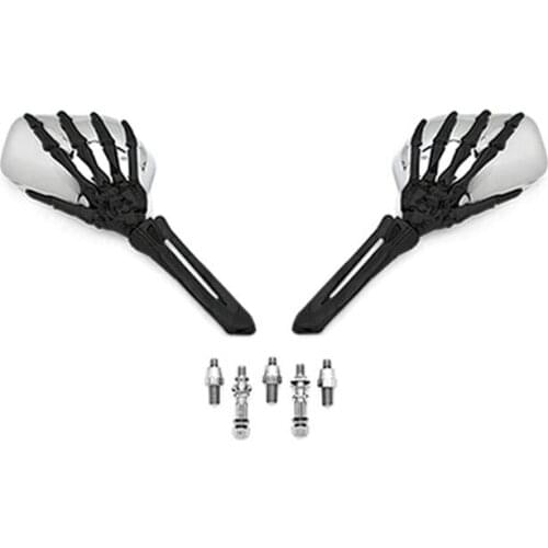 Brand new Skeleton Skull Hand Motorcycle Mirrors For Yamaha Virago XV 250 500 535 700 750 920 1100