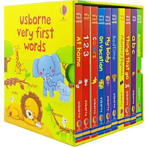 10Pcs/set English Books Usborne Very First Words Hardcover Board Book Childrens Enlightenment Educational Toy Picture Textbook