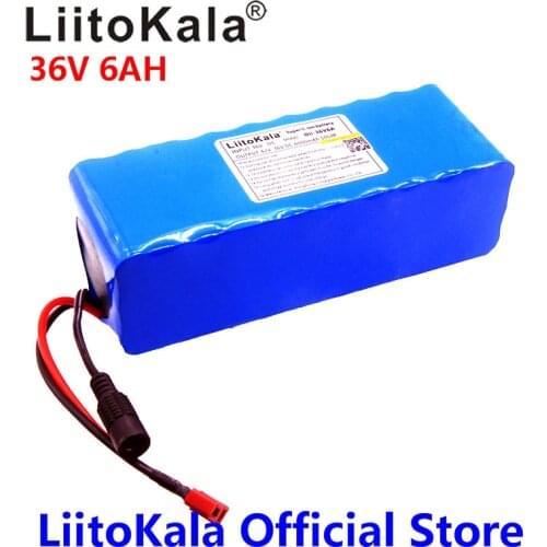 2018 LiitoKala 36V 6ah 500W 18650 lithium battery 36V 8AH Electric bike battery for electric bicycle 36V 2A charge