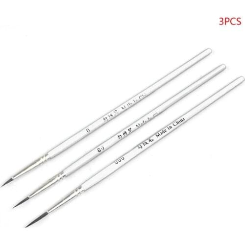 3pcs/set 0 00 000 Hook Line Pen Professional Fine Tip Drawing Brushes for Acrylic Watercolor Oil Painting
