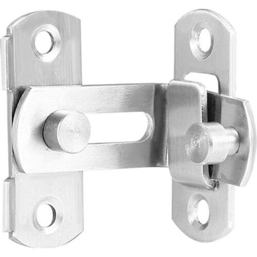 90 Degree Simple Sliding Door Buckle Anti-locking Bolt Turn On Left / Right Thicken 304 Stainless Steel Locker Hasp