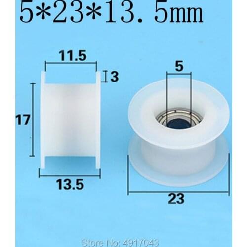 Free shipping 10 pcs 5*23*13.5mm3D printer, H groove, pulley, I rubber, built-in 695 pulley bearing
