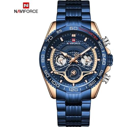 NAVIFORCE Luxury Brand Blue Men Watches Fashion Quartz Man Wristwatch Military Sport Waterproof Male Clock Relogio Masculino