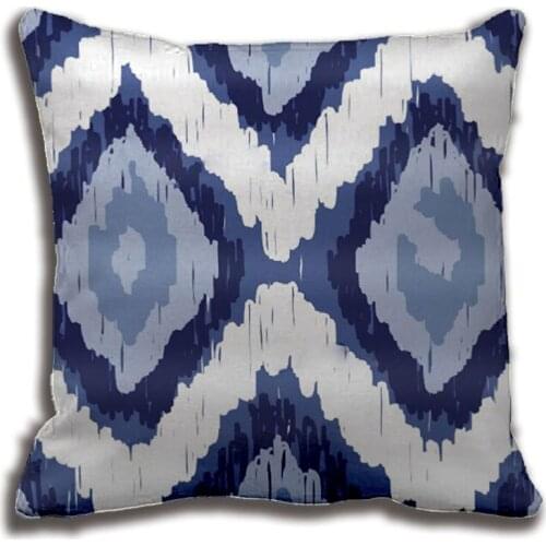 Blue Tribal Ikat Diamond Throw Pillow Decorative Cushion Cover Pillow Case Customize Gift By Lvsure For Sofa Seat Pillowcase