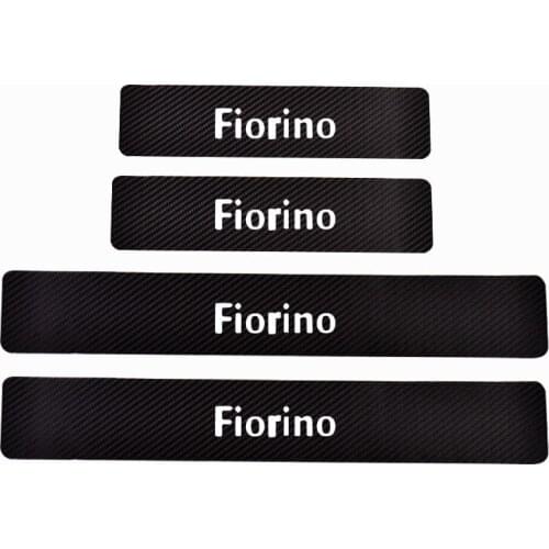 For Fiat Fiorino Door Threshold Plate Car Door Sill Step Plate Carbon Fiber Pu leather Car-Styling
