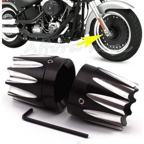 For Harley Softail Dyna Fatboy FXS Sportster 72 48 XL CVO Black Front Axle Cover Nut Cover Bolt Free Shipping