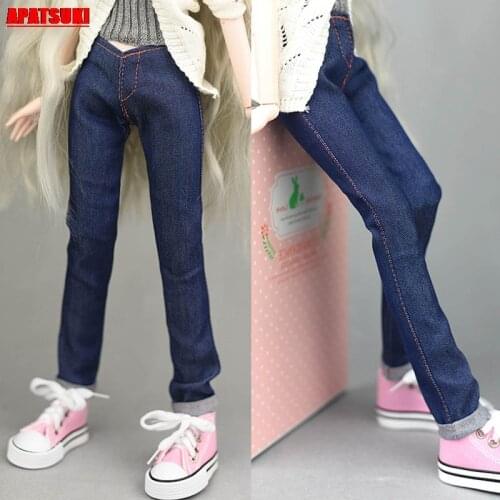1pcs Blue Long Jeans Pants Trousers Outfits Clothes For 1/4 Dolls Cloth for BJD SD Xinyi 40-50CM 1:4 Doll Accessories Kids Toys