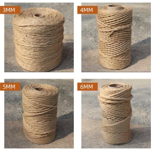 Jute Twine Jute Strings 3 Ply 1/2/3/4/5/6mm Thickness Jute Rope for Decoration DIY Arts Bundling Crafts Wrapping AC889