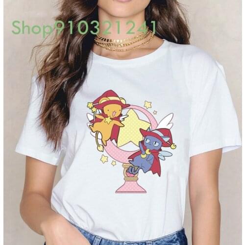 Cute Cartoon T Shirt Women Japanese Style Printed Clothing Woman Harajuku Casual Streetwear Short Sleeve Loose Tee Tops