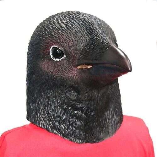 Halloween Scary Mask Latex Crow Mask Animal Anonymous Mask Cosplay Headgear Props Halloween Party Masquerade Supplies