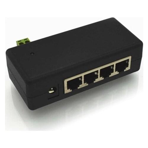 4 Ports 10/100/1000M Passive Power over Ethernet Injector PoE Injector