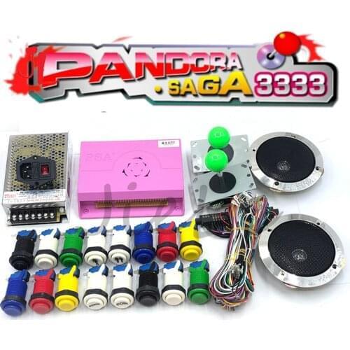 Pandora Saga DIY 3333 in 1 video game console Kit with American happ Style joystick and Push Button for arcade game cabinet