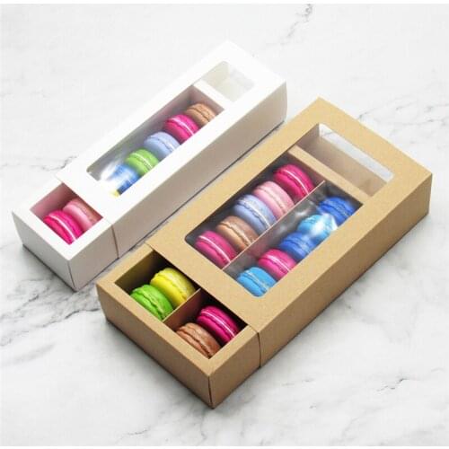 200 Pcs Macaron Boxes with Clear Display Window Macaron Container Bakery Packaging Box for Truffles Cupcake Muffins Cookies K2