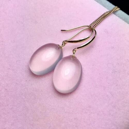 The Best Anniversary Gift Rose Quartz Earring 925 Sterling Silver 100% Natural and Real Rose Quartz Earring