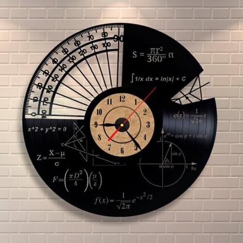 Math Formula Science Classroom Wall Art Wall Clock Geek Graphic Math Equation Vinyl Record Wall Clock Math Teachers Gift Idea