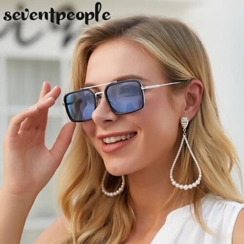 Fashion Square Sunglasses Men 2021 Luxury Brand Trendy Rectangle Sun Glasses For Women Vintage Metal Small Frame Eyewear UV400