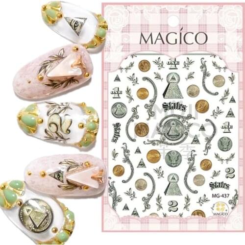 Newest MG-437 Currency world 3d nail art sticker nail decal stamping export japan designs rhinestones decorations