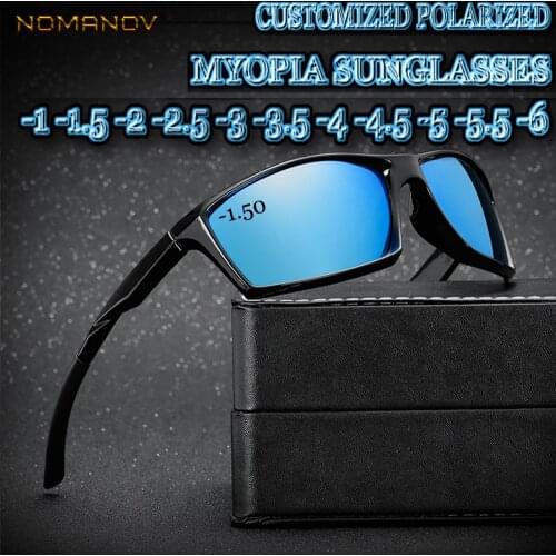 2019 Real New Custom Made Myopia Minus Prescription Polarized Lens Sport Sunglasses Colorful Mirror Coating Anti-wind -1 To-6
