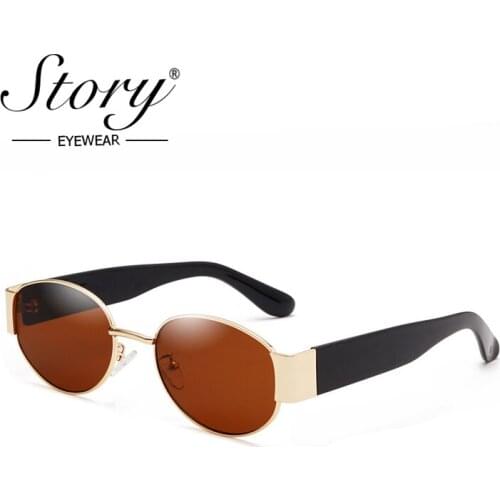 Story retro metal round sunglasses women men 2020 brand luxury design fashion vintage small Steampunk oval sun glasses WGJ2
