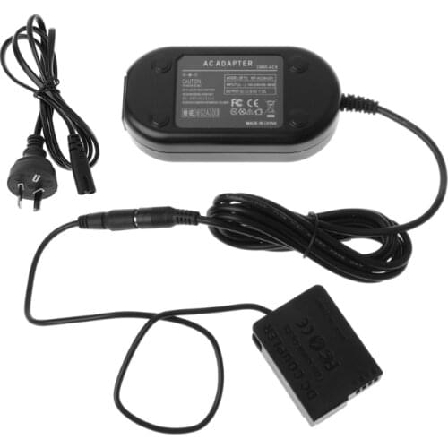 OOTDTY New DMW-AC8 AC Power Adapter + DMW-DCC8 DC Coupler For Panasonic DMC-G80 DMC-G85 Black Power Adapter