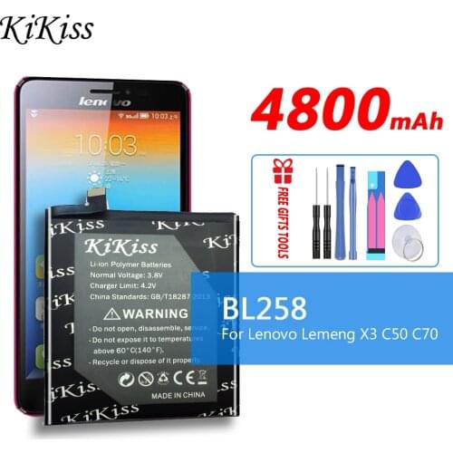 Original Real 4800mAh BL258 Mobile Phone Battery For Lenovo Vibe X3 X3c50 X3C70 Lemon x3a40