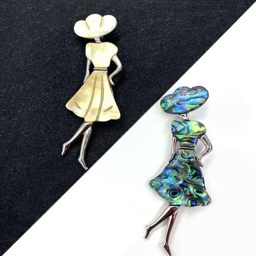 Exquisite Natural Abalone Shell Natural Mother Shell Pearl Man Shape Size 31x84mm Ladies Pendant Necklace DIY Jewelry Making