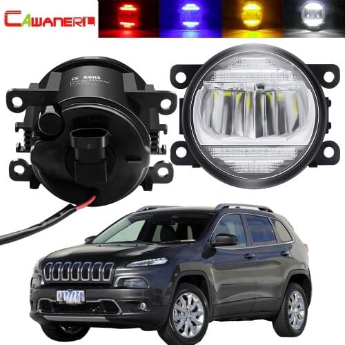 2in1 Fog Light + Daytime Running Lamp For Jeep Cherokee KL 2014 2015 2016 Car Front Bumper Fog Light Assembly DRL 30W 8000LM 12V