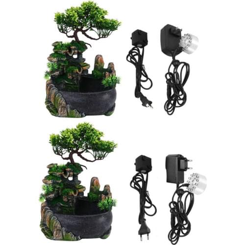 Atomizing Desktop Fountain Waterfall Humidifier Feng Shui Wheel Office Desktop Ornaments US Plug 110V EU Plug 220V